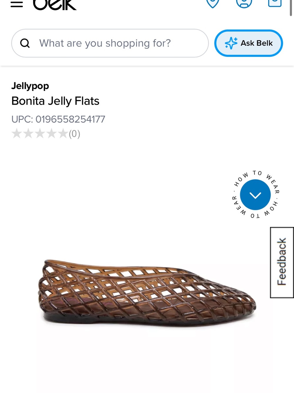 Jellypop Bonita Brown Lattice Jelly Flats, new in box.